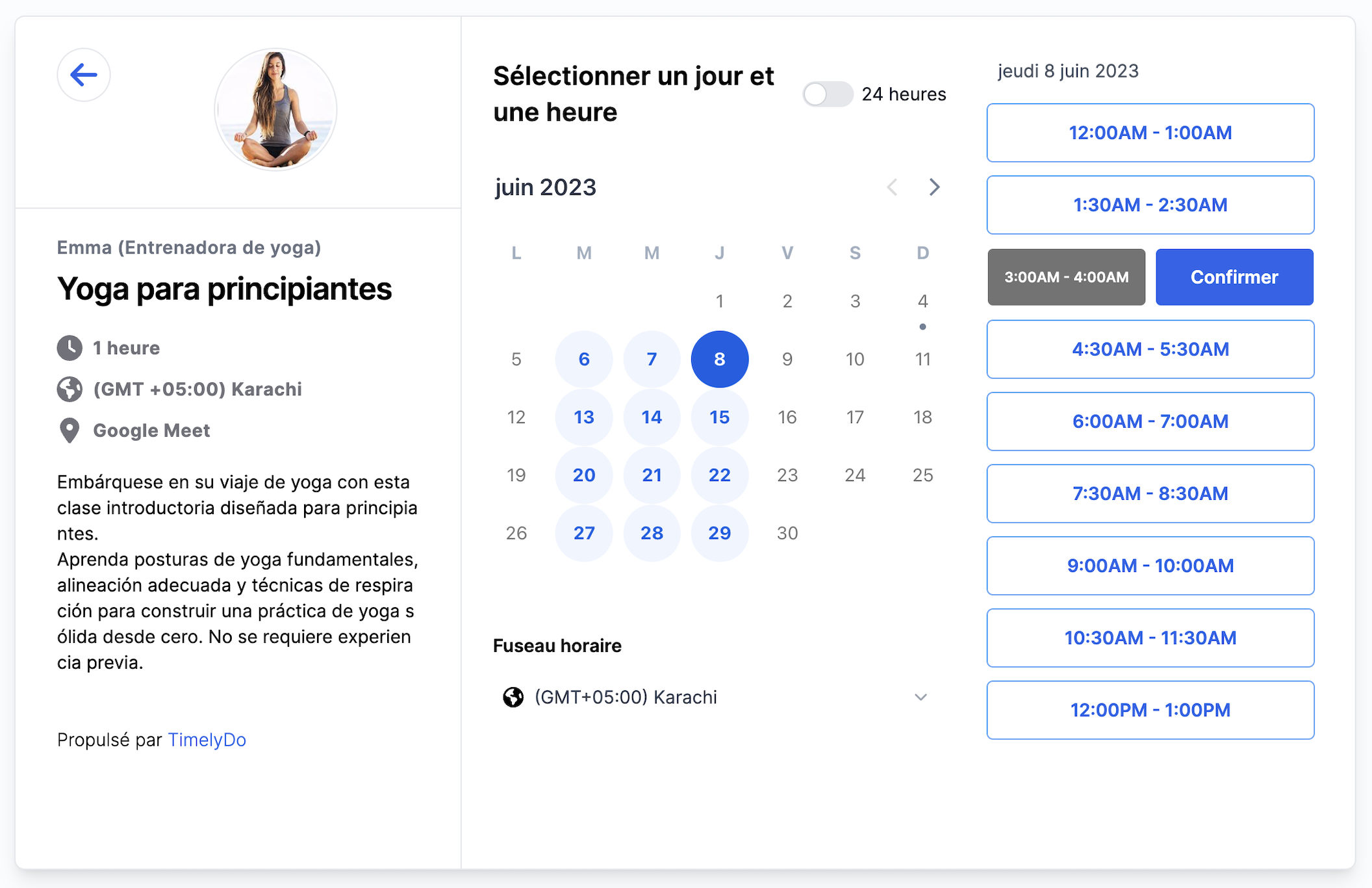 Reservas de programación