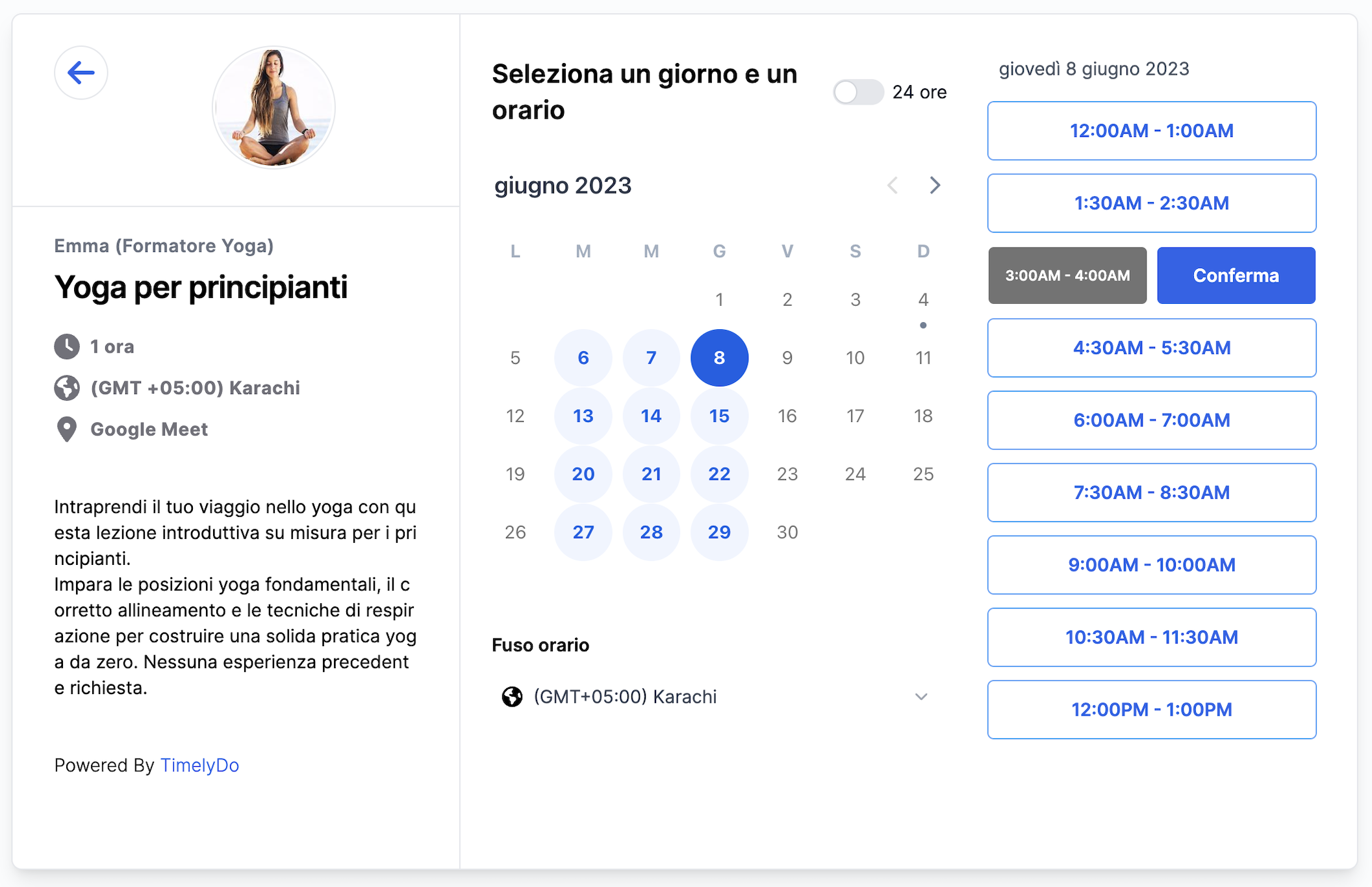 Prenotazioni di calendario